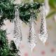 Clear Crystal Glass Twisted Icicles Christmas Ornaments-Chandelier Drop-Set of 20